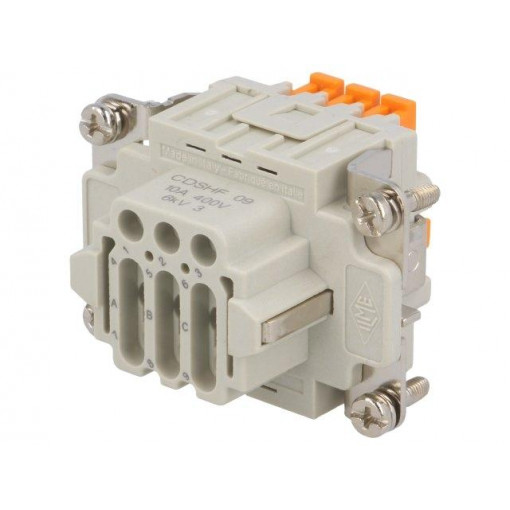 CDSHF 09; Connector: HDC; female; CDSH; PIN: 9; 9+PE; size 44.27; 10A; 400V; ILME