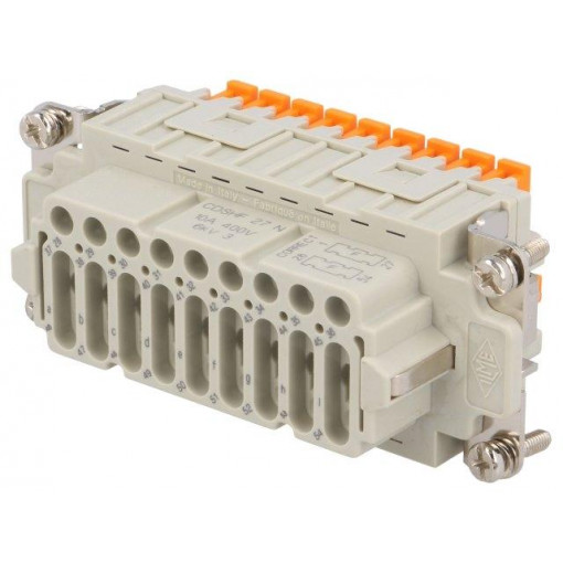 CDSHF 27 N; Connector: HDC; female; CDSH; PIN: 27; 27+PE; size 77.27; 10A; 400V; ILME CDSHF 27 N; Connector: HDC; female; CDSH; PIN: 27; 27+PE; size 77.27; 10A; 400V; ILME