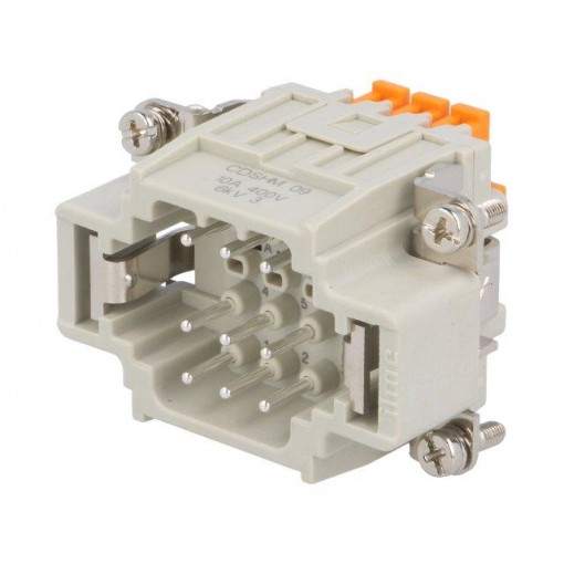 CDSHM 09; Connector: HDC; male; CDSH; PIN: 9; 9+PE; size 44.27; 10A; 400V; ILME CDSHM 09; Connector: HDC; male; CDSH; PIN: 9; 9+PE; size 44.27; 10A; 400V; ILME