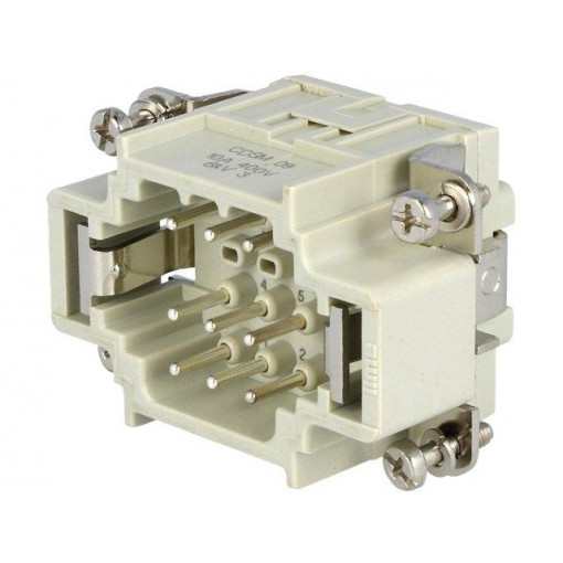 CDSM 09; Connector: HDC; male; CDS; PIN: 9; 9+PE; size 44.27; 10A; 400V; ILME CDSM 09; Connector: HDC; male; CDS; PIN: 9; 9+PE; size 44.27; 10A; 400V; ILME