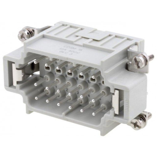 CDSM 18; Connector: HDC; male; CDS; PIN: 18; 18+PE; size 57.27; 10A; 400V; ILME CDSM 18; Connector: HDC; male; CDS; PIN: 18; 18+PE; size 57.27; 10A; 400V; ILME