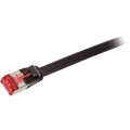 CF2073S; Patch cord; U/FTP; 6; stranded; CCS; PVC; black; 5m; flat cable; LOGILINK