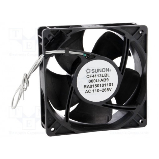 CF4113LBL-000U-AB9; Fan: EC; axial; 230VAC; 120x120x38mm; 109.24m3/h; 31.4dBA; IP55; SUNON CF4113LBL-000U-AB9; Fan: EC; axial; 230VAC; 120x120x38mm; 109.24m3/h; 31.4dBA; IP55; SUNON