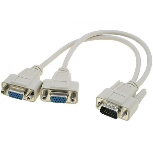 CG021-0.2.WH-PB; Cable; D-Sub 15pin HD plug,D-Sub 15pin HD socket x2; white; VCOM CG021-0.2.WH-PB; Cable; D-Sub 15pin HD plug,D-Sub 15pin HD socket x2; white; VCOM
