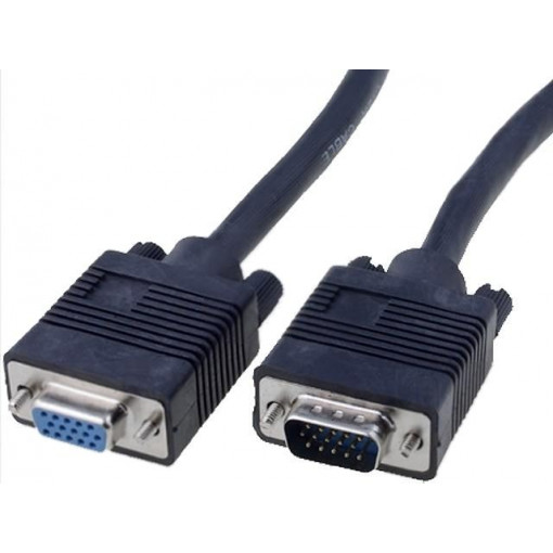 ; Cable; D-Sub 15pin HD plug,D-Sub 15pin HD socket; black; 1.8m; VCOM ; Cable; D-Sub 15pin HD plug,D-Sub 15pin HD socket; black; 1.8m; VCOM