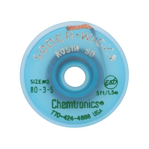 SW80-3-5; Tape: desoldering; W: 2mm; L: 1.5m; CHEMTRONICS SW80-3-5; Tape: desoldering; W: 2mm; L: 1.5m; CHEMTRONICS