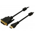 CH0004; Cable; DVI-D (18+1) plug,HDMI plug; 2m; black; LOGILINK