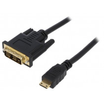 CH0015; Cable; DVI-D (18+1) plug,HDMI plug; 5m; black; LOGILINK