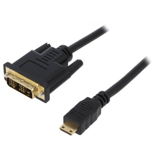 CH0015; Cable; DVI-D (18+1) plug,HDMI plug; 5m; black; LOGILINK
