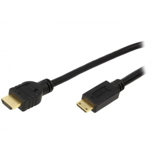 CH0023; Cable; HDMI 1.4; HDMI mini plug,HDMI plug; 2m; black; LOGILINK