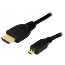 CH0030; Cable; HDMI 1.4; HDMI micro plug,HDMI plug; 1m; black; LOGILINK