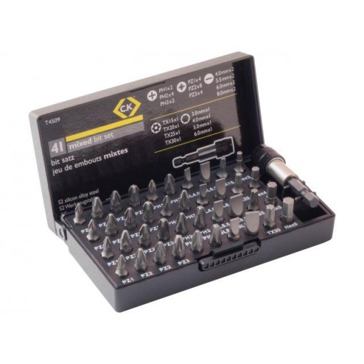 T4509; Kit: screwdriver bits; Pcs: 41; 25mm; Mounting: 1/4