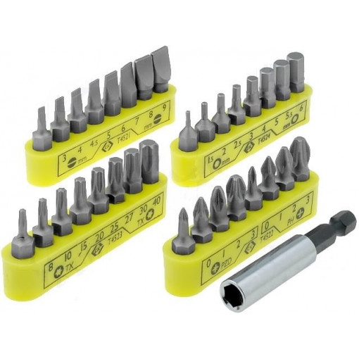 T4520; Kit: screwdriver bits; Pcs: 32; 30mm; Mounting: 1/4