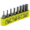 T4524; Kit: screwdriver bits; Pcs: 8; Allen hex key; 30mm; C.K