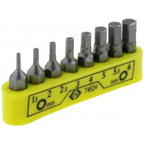 T4524; Kit: screwdriver bits; Pcs: 8; Allen hex key; 30mm; C.K