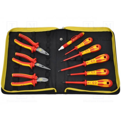 T5954; Kit: pliers and screwdrivers; Pcs: 9; 1kVAC; Package: bag; C.K