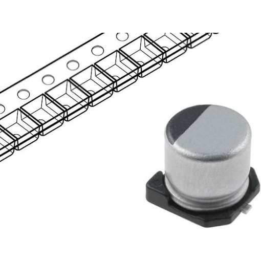 CK0J107M6L006VR; Capacitor: electrolytic; low impedance; SMD; 100uF; 6.3VDC; SAMWHA