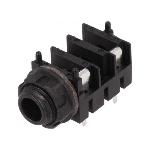 CL1110 S1/BNB; Socket; Jack 6,35mm; female; mono; with double switch; angled 90°; CLIFF