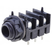 CL1115 S1/BBB; Socket; Jack 6,35mm; female; stereo; with triple switch; THT; CLIFF