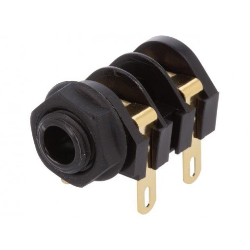 CL11607; Socket; Jack 6,35mm; female; mono; with double switch; angled 90°; CLIFF