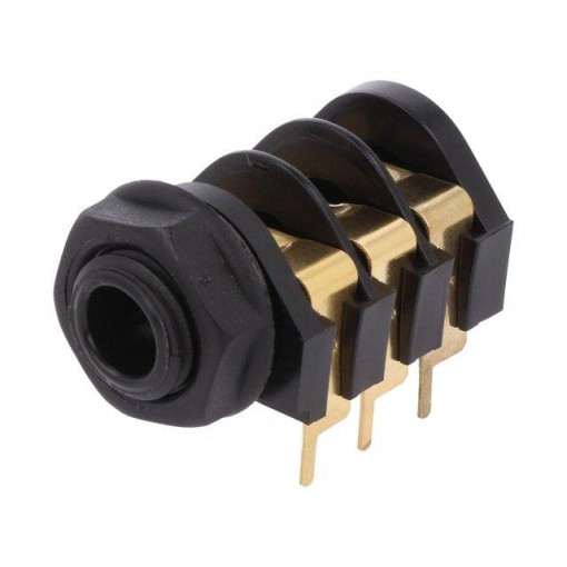 CL12327; Socket; Jack 6,35mm; female; stereo; with triple switch; THT; CLIFF