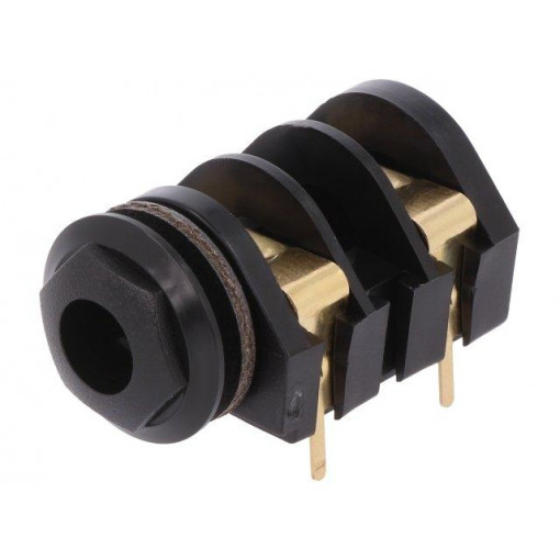 CL13106G; Socket; Jack 6,35mm; female; mono; with double switch; angled 90°; CLIFF