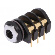 CL13345; Socket; Jack 6,35mm; female; stereo; with triple switch; THT; CLIFF