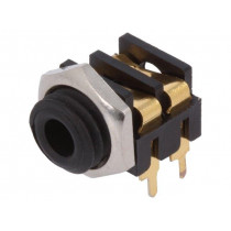 CL13845G; Socket; Jack 3,5mm; female; mono; with double switch; angled 90°; CLIFF