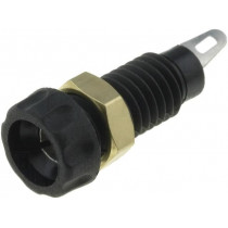 ; Socket; 4mm banana; 10A; 60VDC; 23mm; black; nickel plated; CLIFF