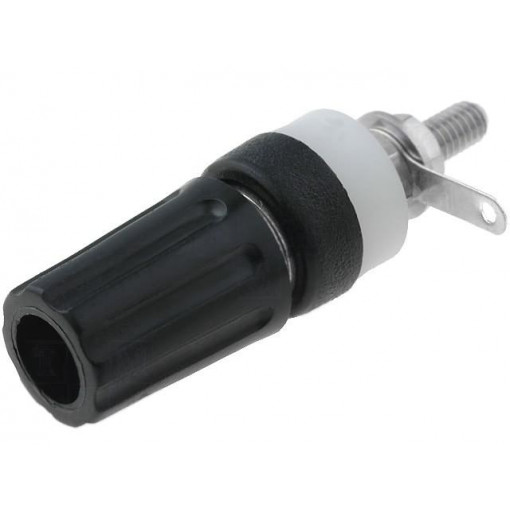 ; Socket; 4mm banana; 15A; 250VDC; L: 45mm; black; nickel plated; CLIFF