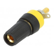 CL15501A; Socket; 4mm banana; 15A; 250VDC; L: 42mm; black; gold-plated; CLIFF
