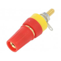 CL15511A; Socket; 4mm banana; 15A; 250VDC; L: 42mm; red; gold-plated; on panel; CLIFF