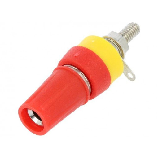 CL1572; Socket; 4mm banana; 15A; 250VDC; L: 42mm; red; nickel plated; CLIFF
