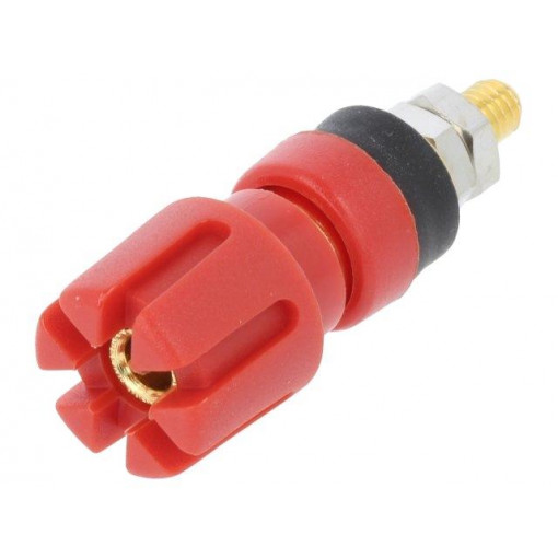 CL159721A; Socket; 4mm banana; 30A; 60VDC; 48mm; red; gold-plated; -20÷80°C; CLIFF