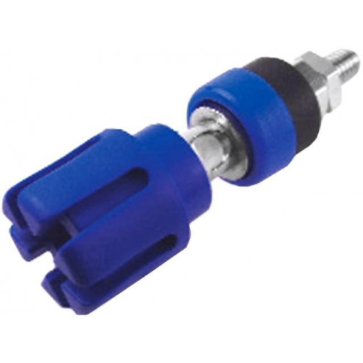 ; Socket; 4mm banana; 30A; 60VDC; 48mm; blue; nickel plated; -20÷80°C; CLIFF