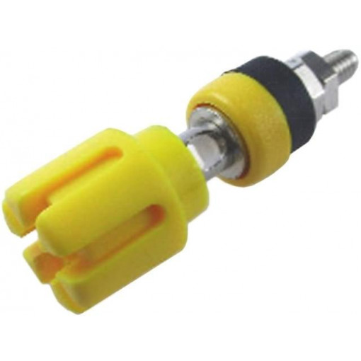 ; Socket; 4mm banana; 30A; 60VDC; 48mm; yellow; nickel plated; 30mΩ; CLIFF