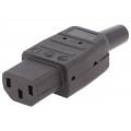 CP22S; Connector: AC supply; plug; female; 10A; 250VAC; IEC 60320; C13 (F); CLIFF