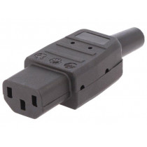 CP22S; Connector: AC supply; plug; female; 10A; 250VAC; IEC 60320; C13 (F); CLIFF