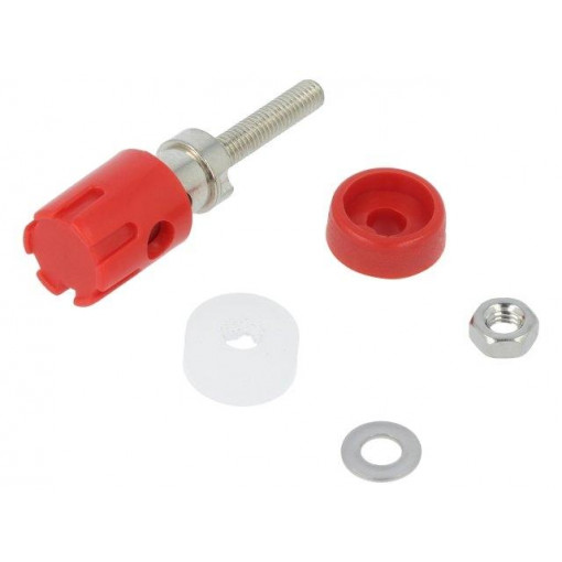 CL681560; Socket; 4mm banana; 15A; 48VDC; red; nickel plated; on panel; CLIFF CL681560; Socket; 4mm banana; 15A; 48VDC; red; nickel plated; on panel; CLIFF