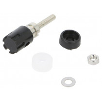 CL681561; Socket; 4mm banana; 15A; 48VDC; black; nickel plated; on panel; CLIFF CL681561; Socket; 4mm banana; 15A; 48VDC; black; nickel plated; on panel; CLIFF