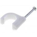 ; Holder; white; Application: on round cable; 100pcs; with a nail; 