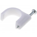 ; Holder; white; Application: on round cable; 100pcs; with a nail; 