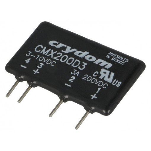 CMX200D3; Relay: solid state; Ucntrl: 3÷10VDC; 3A; 0÷200VDC; THT; SIP; CRYDOM CMX200D3; Relay: solid state; Ucntrl: 3÷10VDC; 3A; 0÷200VDC; THT; SIP; CRYDOM