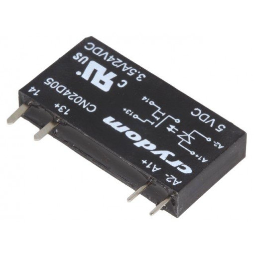 CN024D05; Relay: solid state; Ucntrl: 3÷12VDC; 3.5A; 0÷24VDC; THT; SIP; CRYDOM