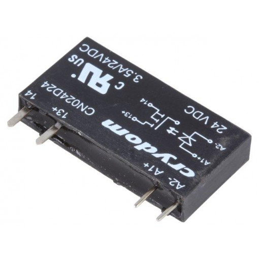 CN024D24; Relay: solid state; Ucntrl: 15÷30VDC; 3.5A; 0÷24VDC; THT; SIP; CRYDOM CN024D24; Relay: solid state; Ucntrl: 15÷30VDC; 3.5A; 0÷24VDC; THT; SIP; CRYDOM