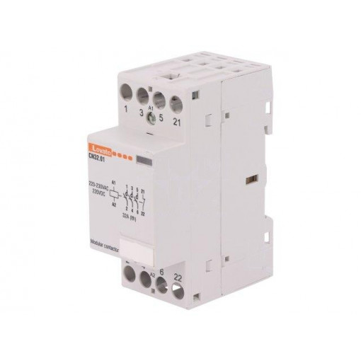 CN3201220; Contactor: 4-pole installation; NC + NO x3; 220÷230VAC; 32A; DIN; LOVATO ELECTRIC
