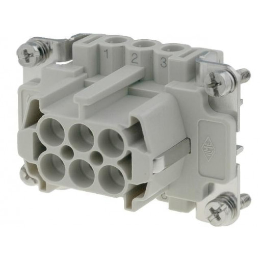 CNEF 06 T; Connector: HDC; female; CNE; PIN: 6; 6+PE; size 44.27; 16A; 500V; ILME