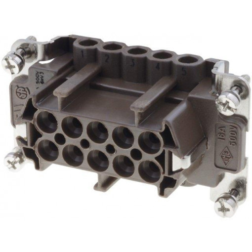 CNEF 10 RY; Connector: rectangular; female; 180 °C; 10+PE; size 57.27; 16A; ILME