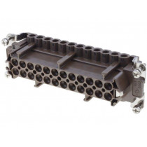 CNEF 24 RY; Connector: rectangular; female; 180 °C; 24+PE; size 104.27; 16A; ILME