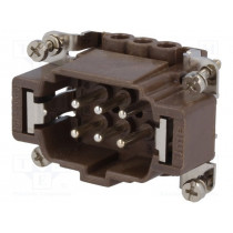 CNEM 06 RY; Connector: rectangular; male; 180 °C; 6+PE; size 44.27; 16A; 500V; ILME